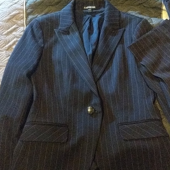 Express Navy with pinstripe suit set - Picture 2 of 4
